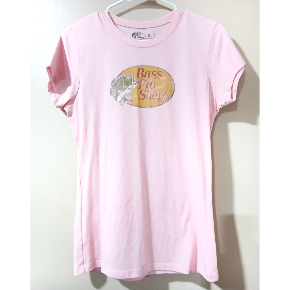 BASS PRO SHOPS Pink Logo Tee Fitted XL